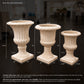 Fiberglass Pot with Antique-Style Urn Silhouette Beige
