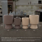 Oksana Ribbed Stoneware Vase with Tapered Pedestal Base