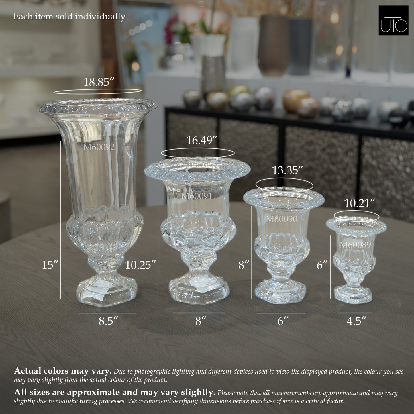 Femi Machine-Made Glass Urn Vase