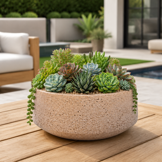 Vesper Granito Cement Bowl Planter
