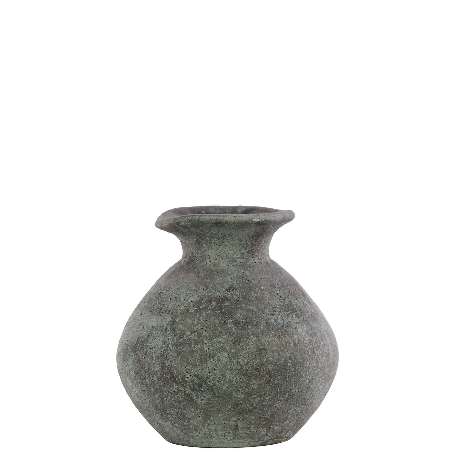 Neena Terracotta Bellied Round Flower Vase with Uneven Lips