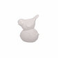 A glossy silver ceramic bird figurine with a smooth finish