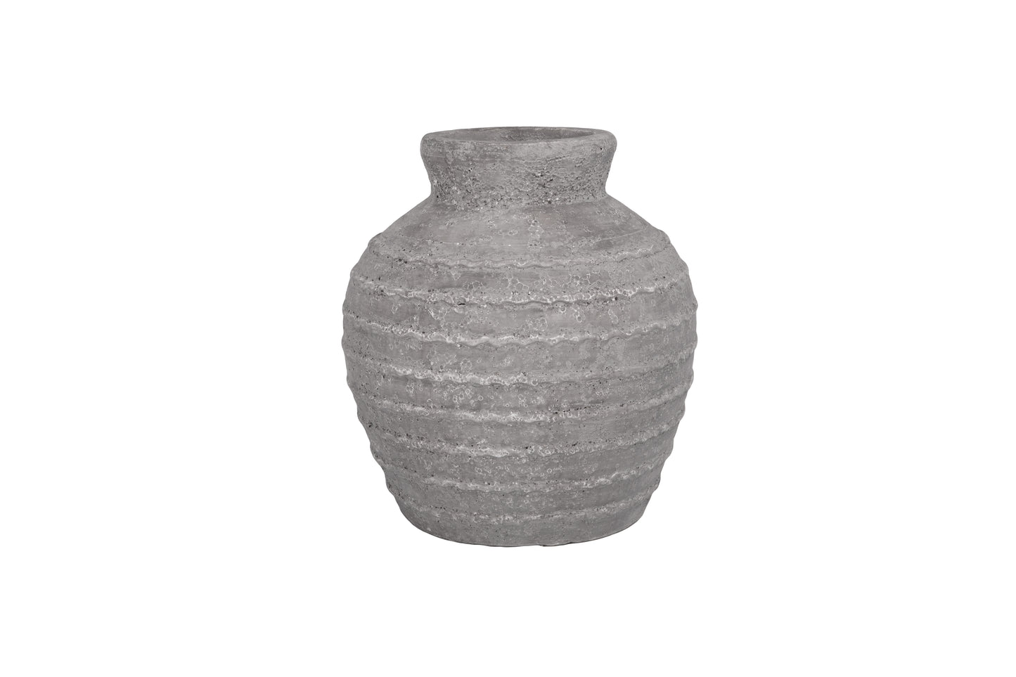 Cement Sharp Mouth Vase Gray