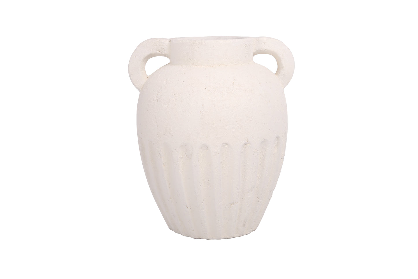 Cement Handle Vase White