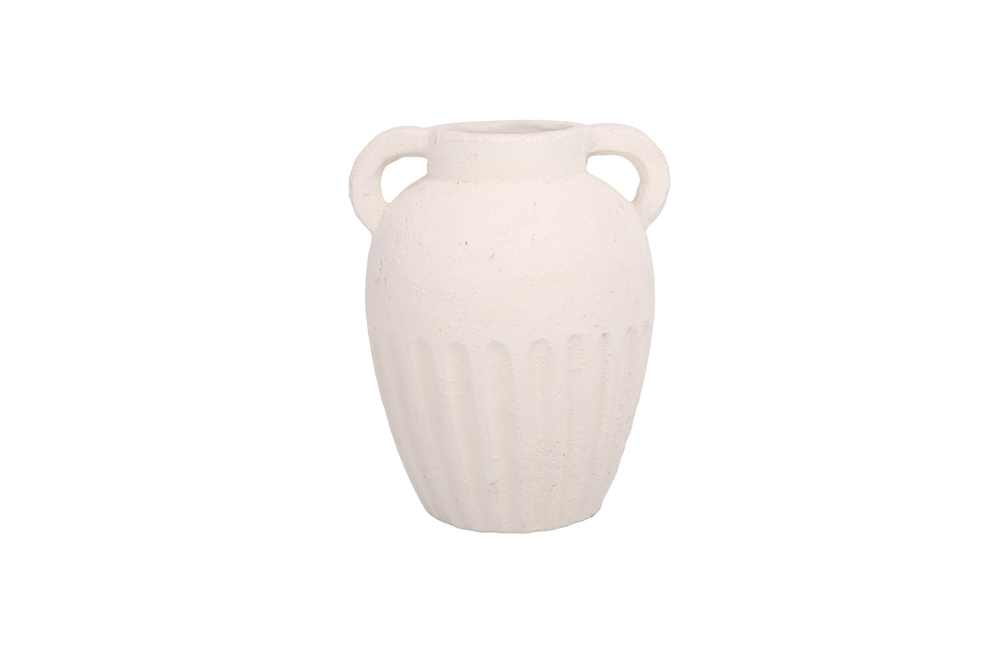 Cement Handle Vase White