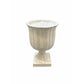 Stoneware Fluted Pedestal Style Vertical Pattern Distressed Glaze