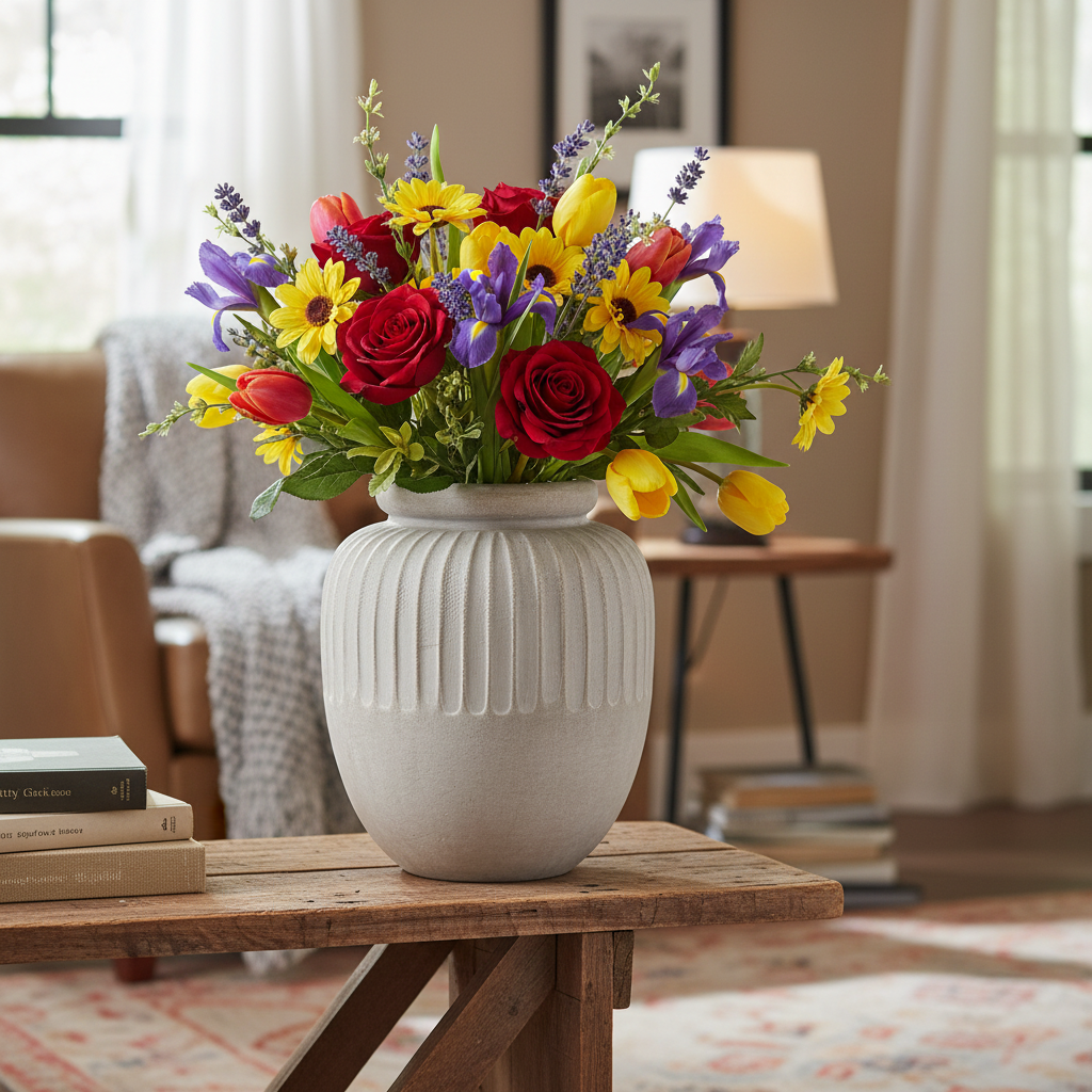 Aitana Fluted Ovoid Terracotta Vase