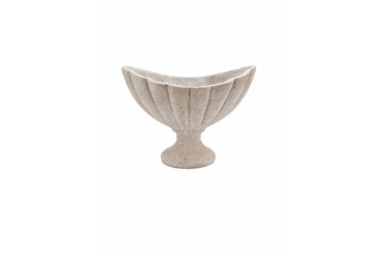 Cement Compote Bowl On Stand Concrete Finish Gray