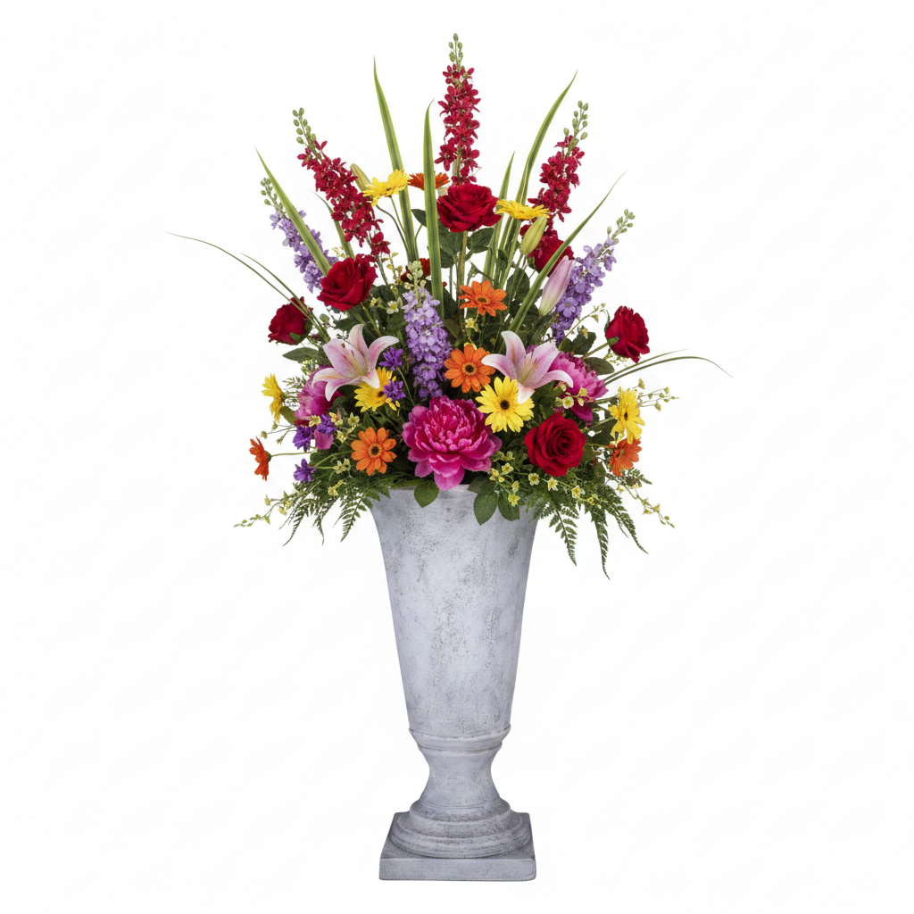 Misu Classic Fiberglass Urn Planter with Pedestal