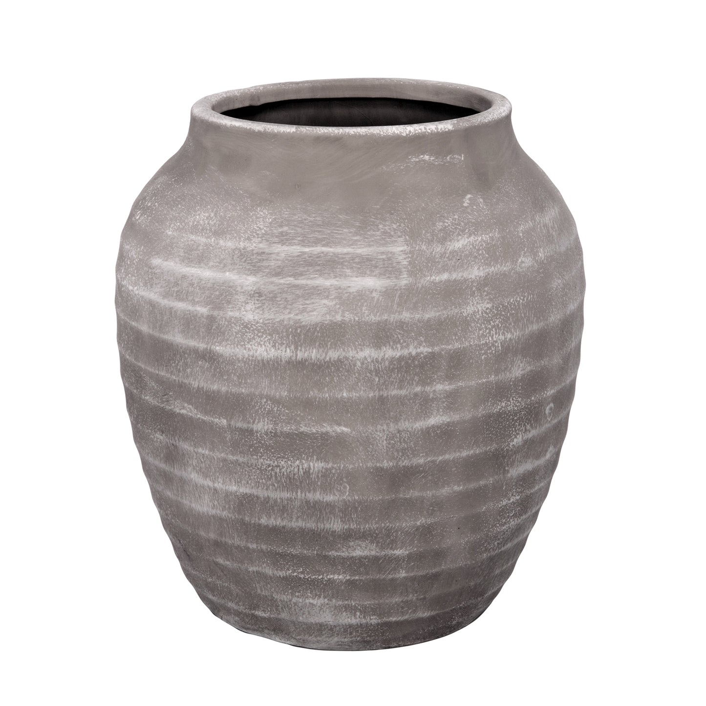 Kira Ribbed Amphora-Style Cement Planter