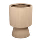 Oksana Ribbed Stoneware Vase with Tapered Pedestal Base