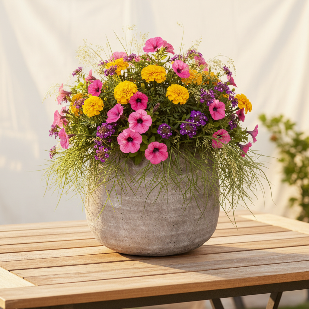 Larysa Ribbed Cement Planter
