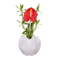 Freya Four-Lobe Sculptural Ceramic Vase with Draped-Leaf Texture
