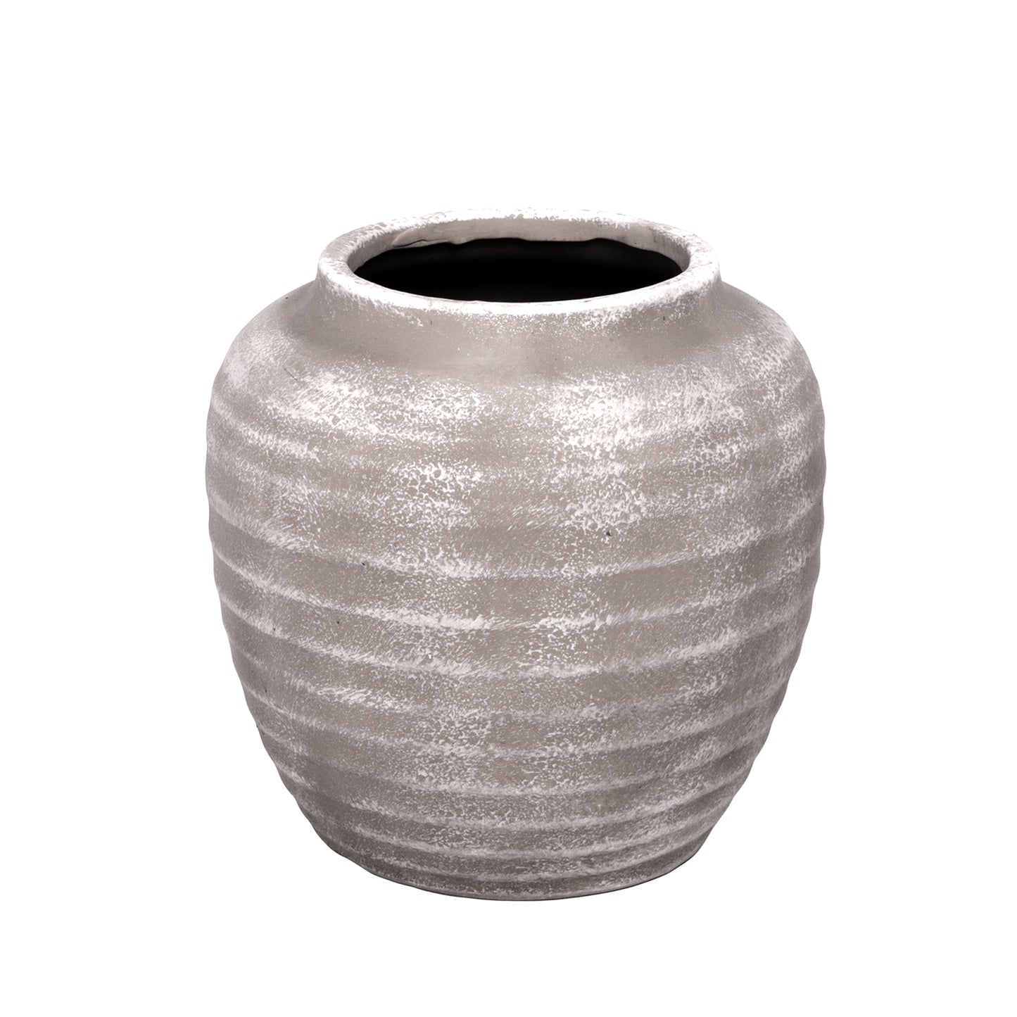 Kira Ribbed Amphora-Style Cement Planter