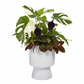 Oksana Ribbed Stoneware Vase with Tapered Pedestal Base