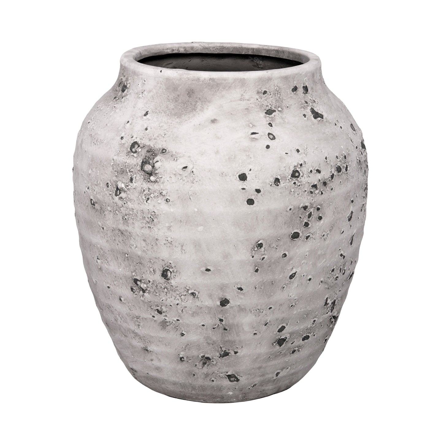 Kira Ribbed Amphora-Style Cement Planter