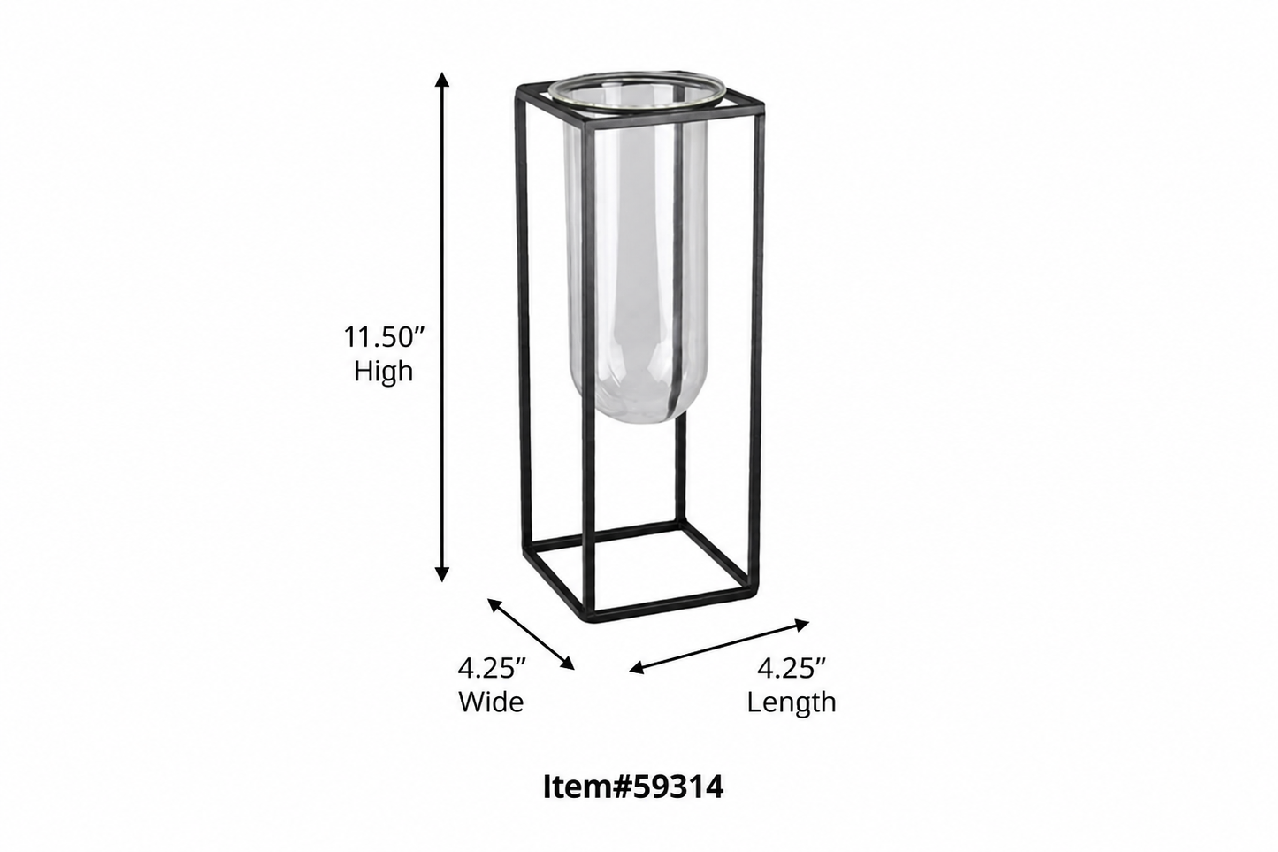 Wexler Coated Finish Square Metal Vase