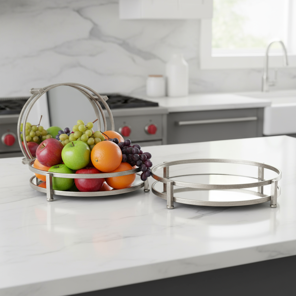 Lainey Metal Round Tray Set