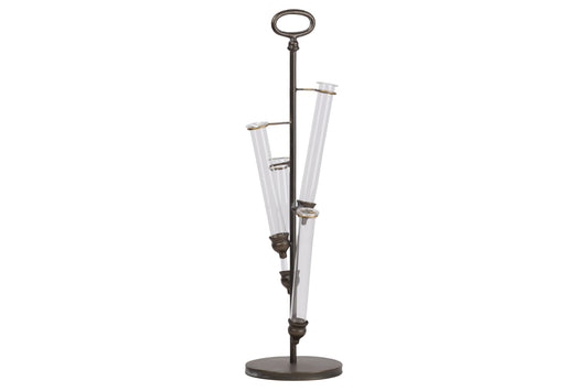 Metal Vase Holder Metallic Finish Bronze..6.00"x6.00"x22.00"H