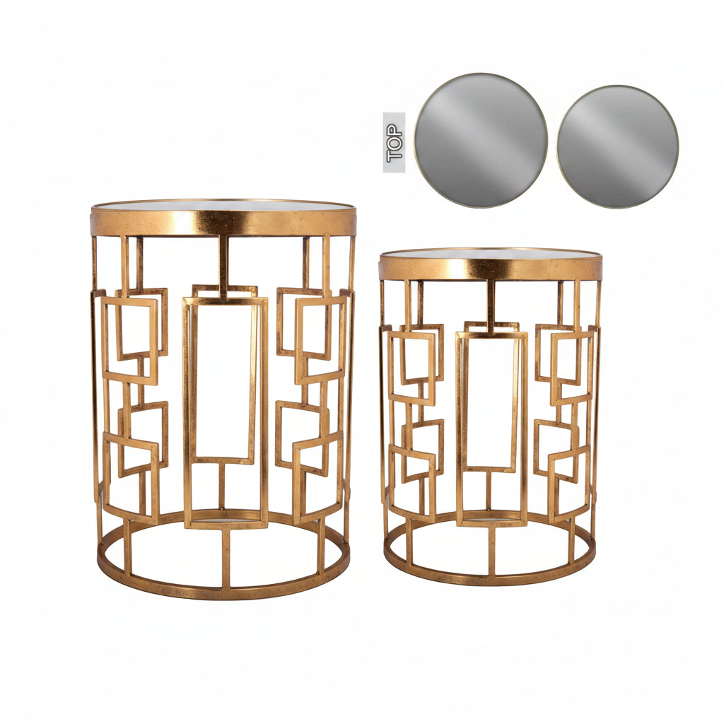 Livia Gold Mirrored Nesting Tables