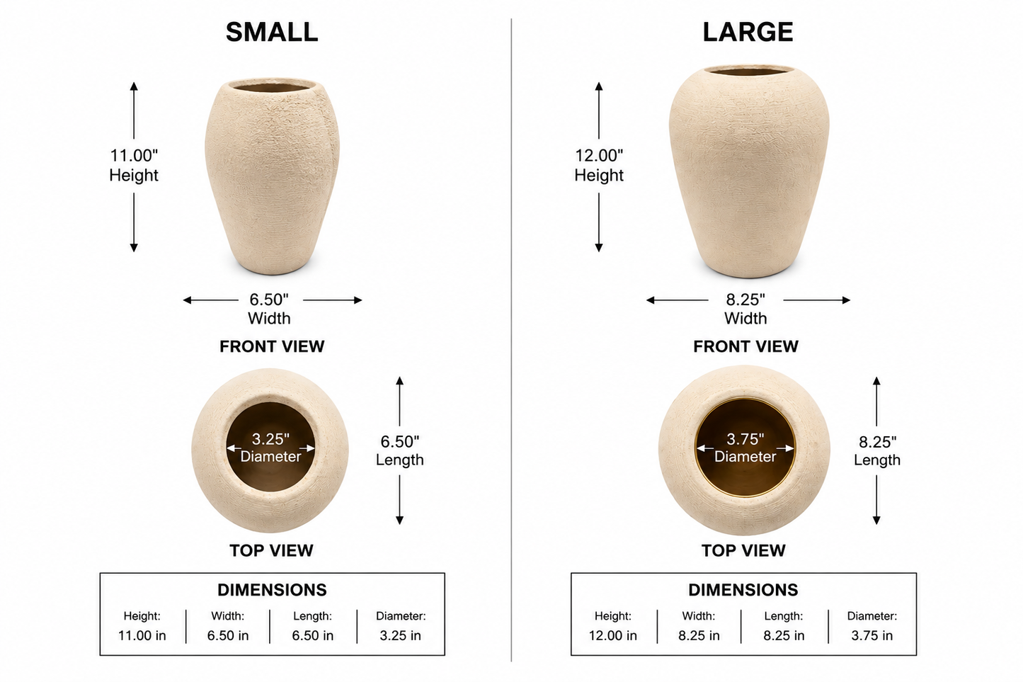 Alana Earthy Tapered Ceramic Urn Vase