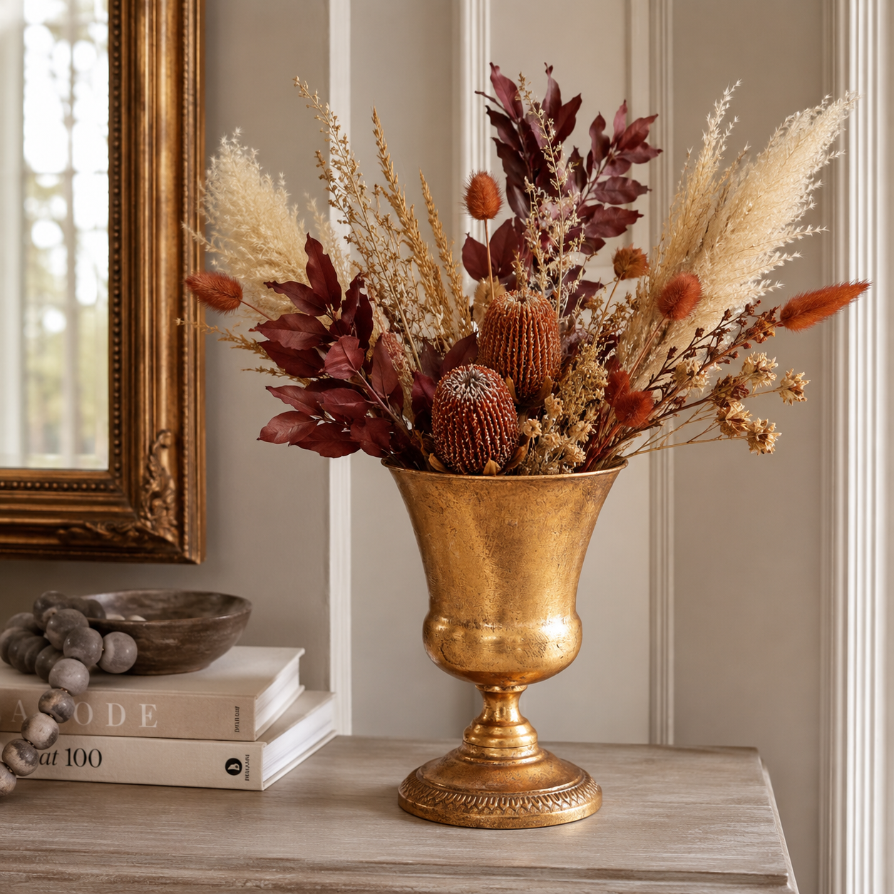 Alisson Golden Metal Planter
