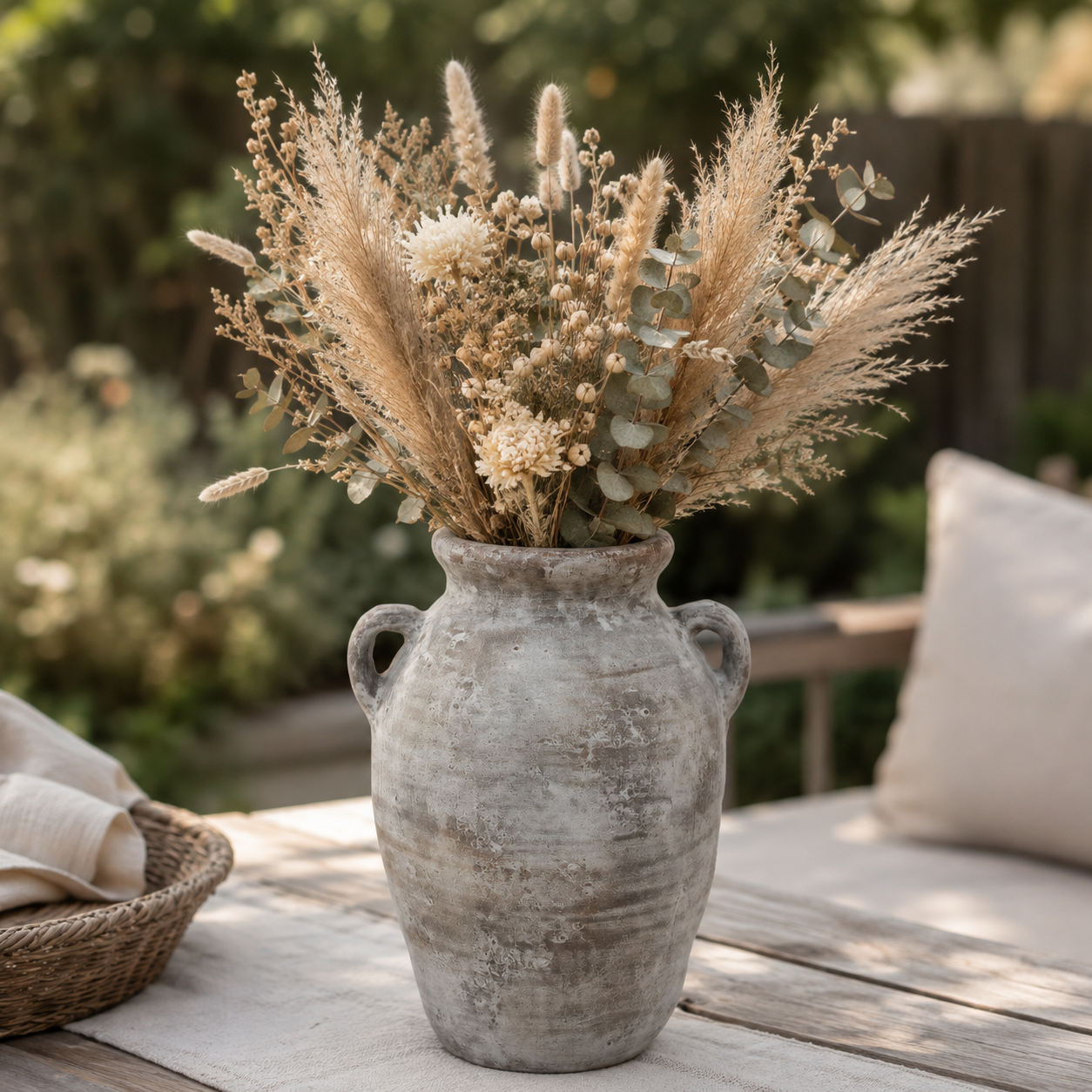 Alizée Round Ceramic Vase with Handles