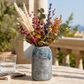 Arya Ceramic Round Vase with Sculpted Rim