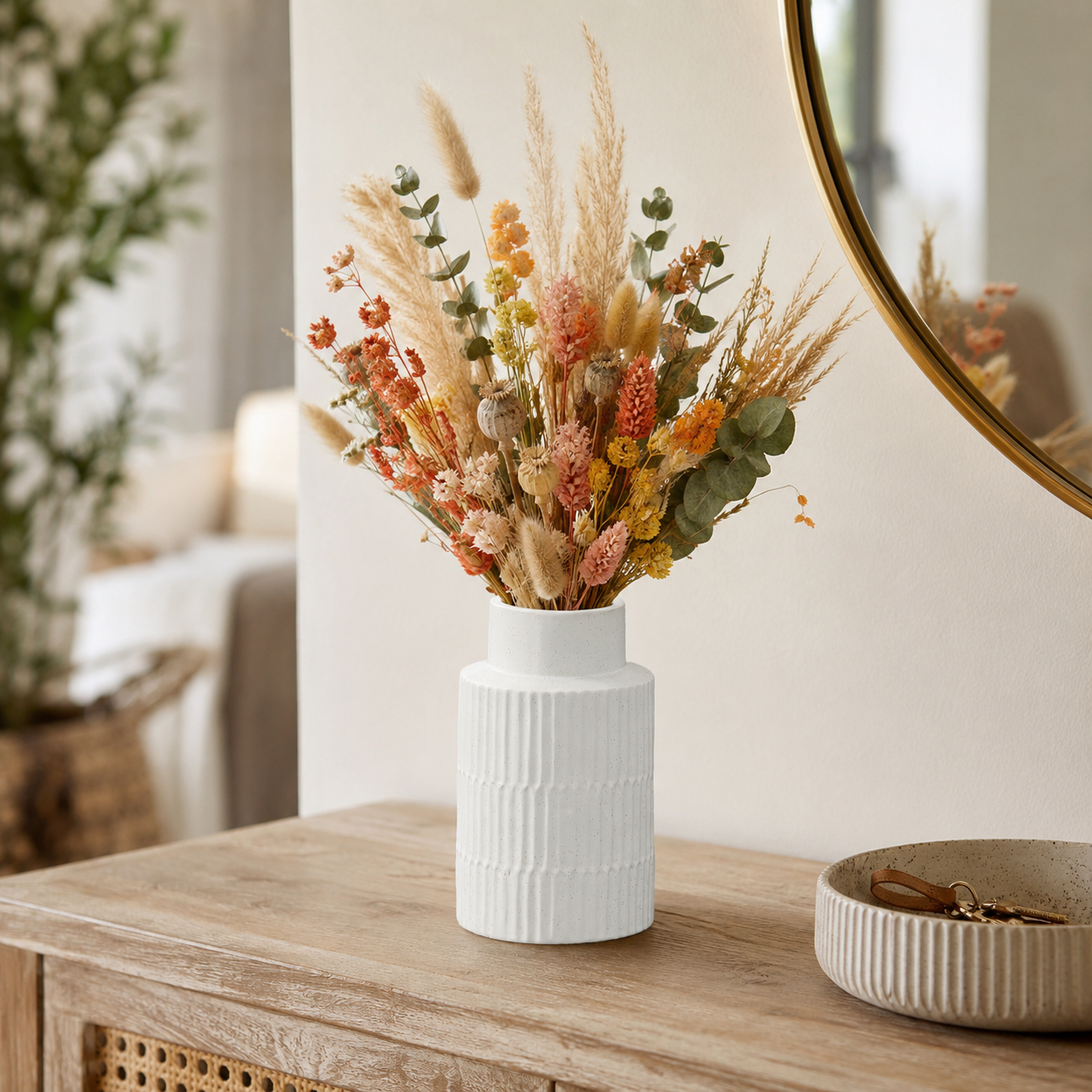 Bronte Speckled Ceramic Round Vase