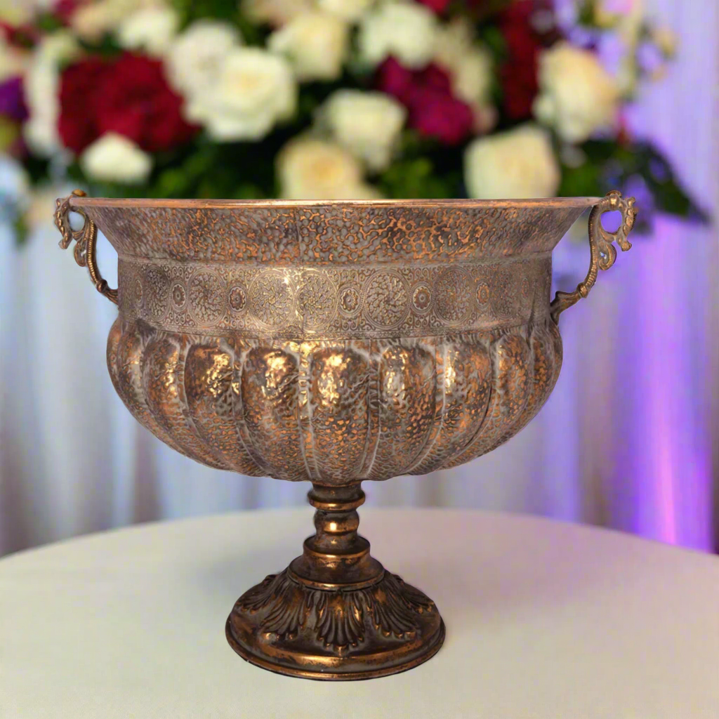 Brynne Metal Gold Urn Planter