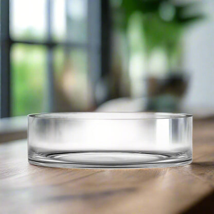 Orion Wide Clear Glass Cylinder Vase
