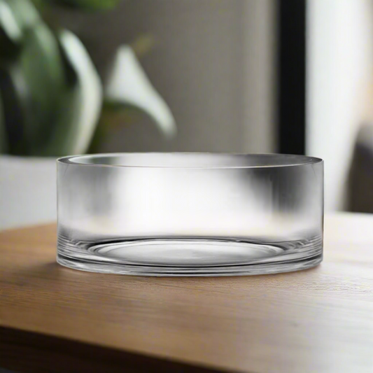 Orion Wide Clear Glass Cylinder Vase