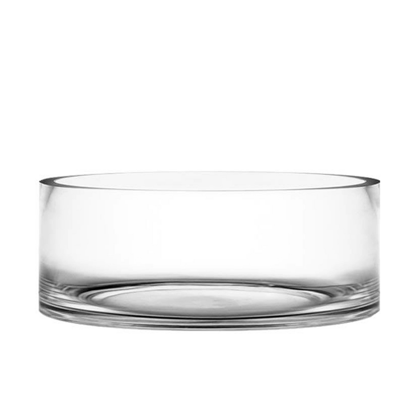 Orion Wide Clear Glass Cylinder Vase