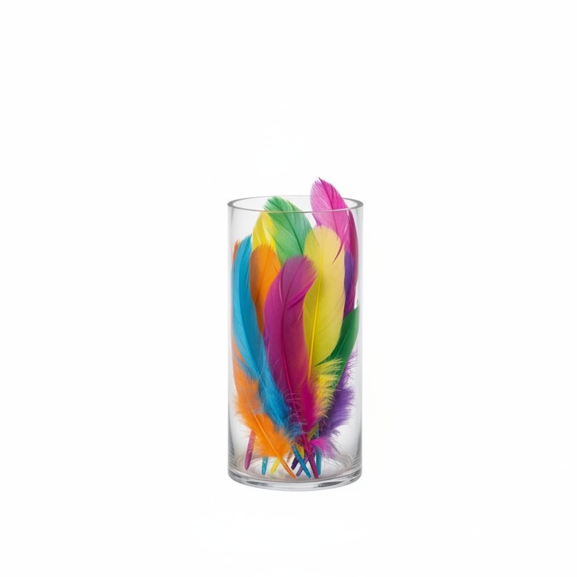Silvon Clear Glass Cylinder Vase
