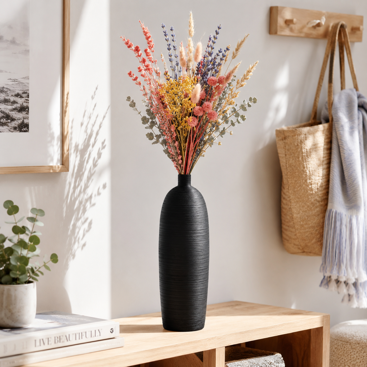 Calvessa Ceramic Tall Cylindrical Vase