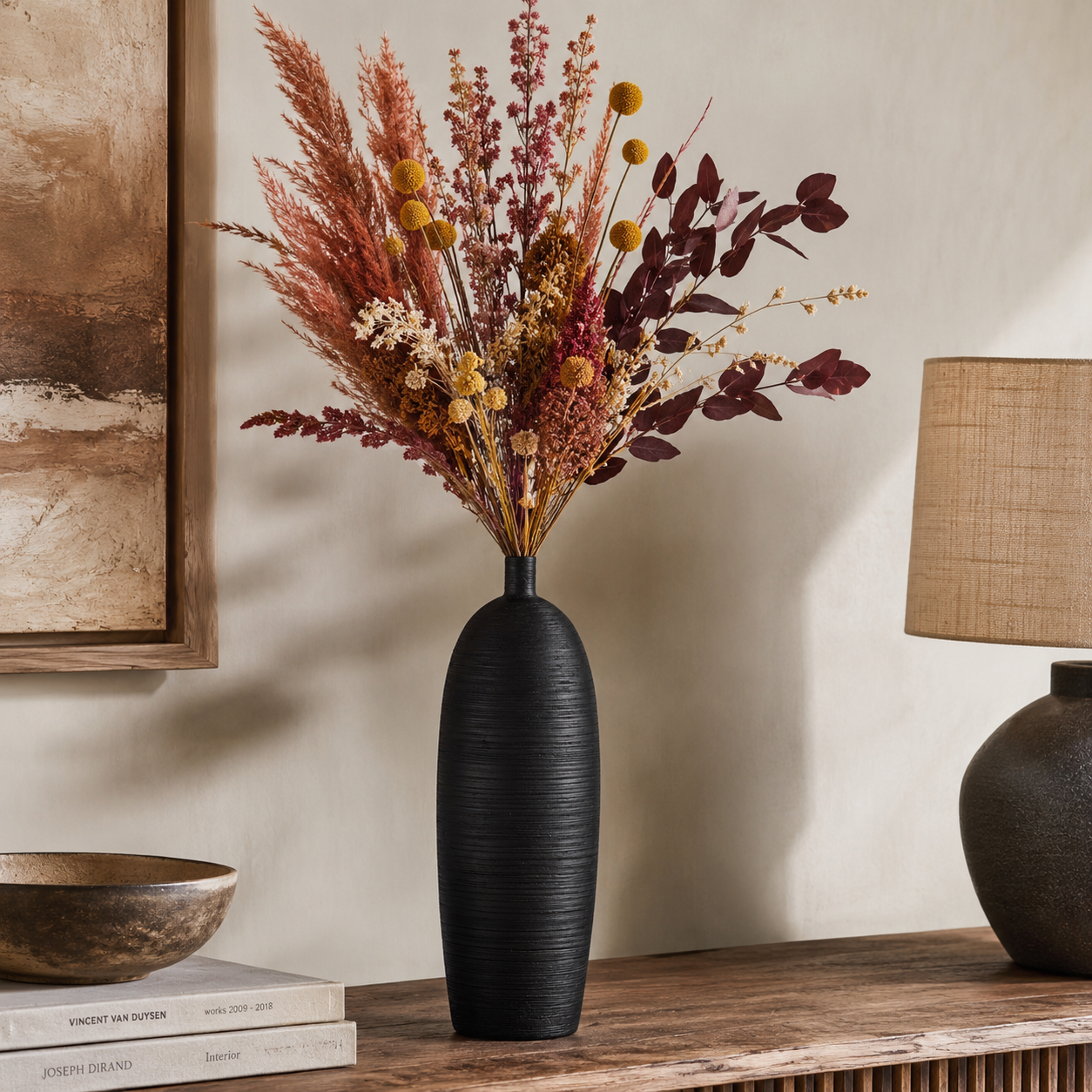 Calvessa Ceramic Tall Cylindrical Vase