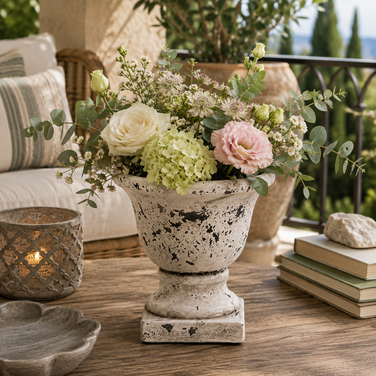 Cami Pedestal Terracotta Urn Planter