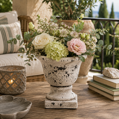 Cami Pedestal Terracotta Urn Planter