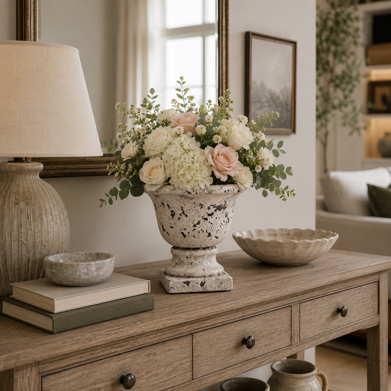Cami Pedestal Terracotta Urn Planter