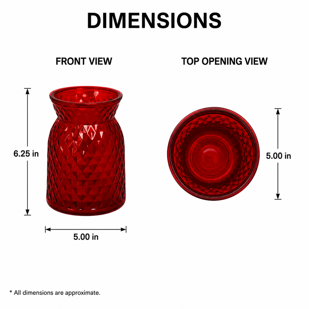 Cari Faceted Glass Vase with Tapered Neck
