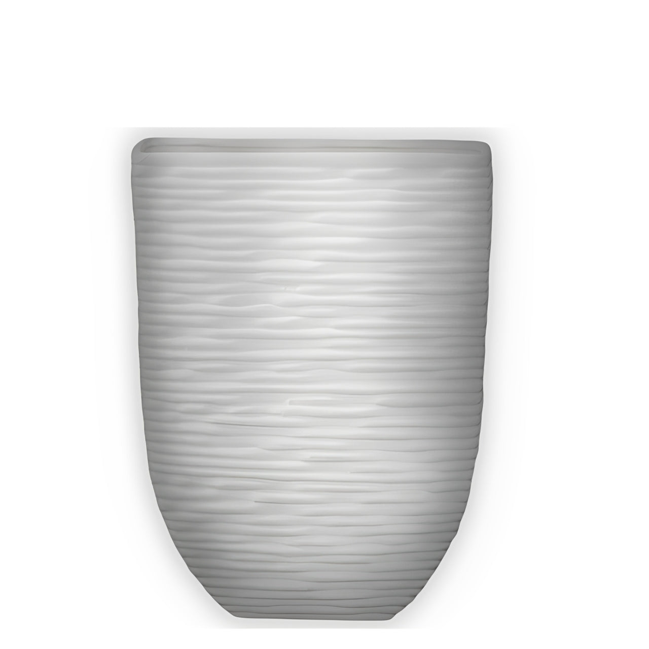 Ceramic Rectangle Vase Matte Finish White