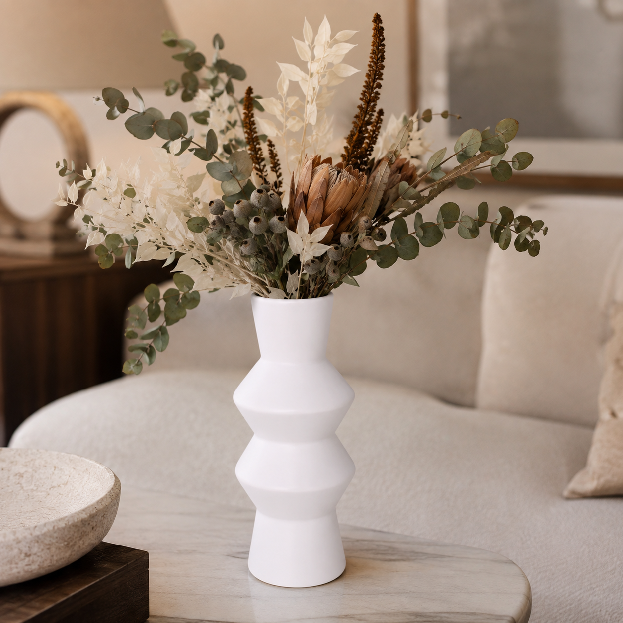 Cyrene Double Saucer Design Ceramic Vase