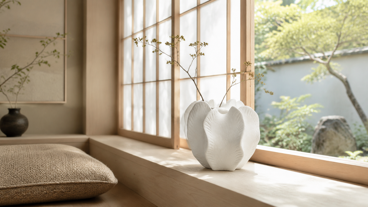 Freya Four-Lobe Sculptural Ceramic Vase