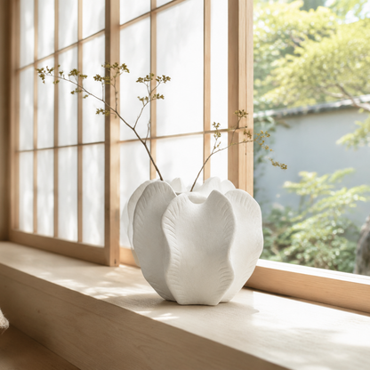 Freya Four-Lobe Sculptural Ceramic Vase