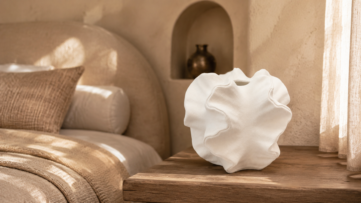 Freya Four-Lobe Sculptural Ceramic Vase