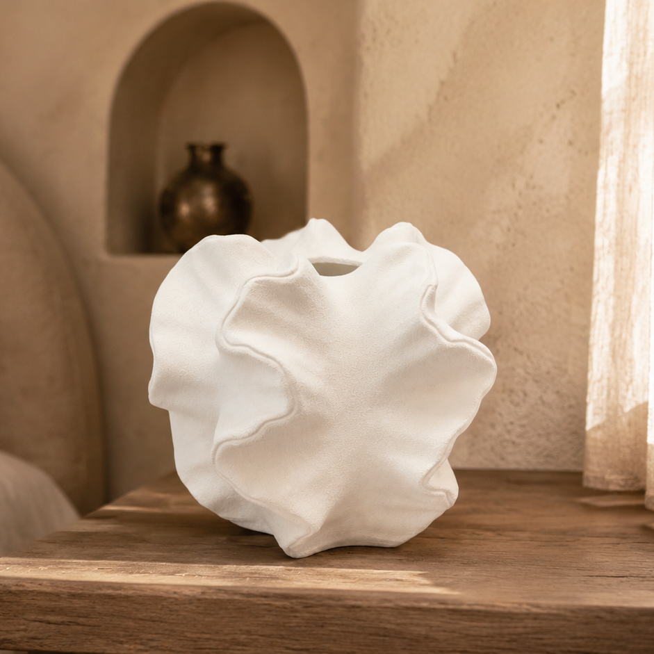 Freya Four-Lobe Sculptural Ceramic Vase