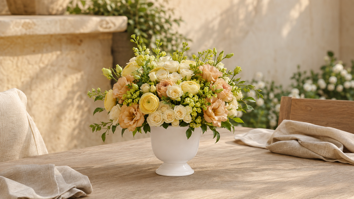 Zavine Matte White Pedestal Planter