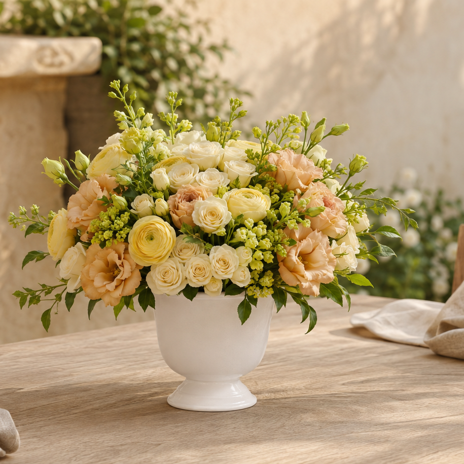 Zavine Matte White Pedestal Planter