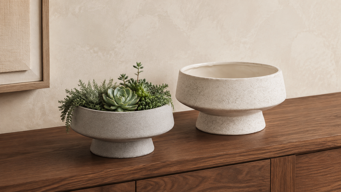 Cora Ceramic Footed Bowl