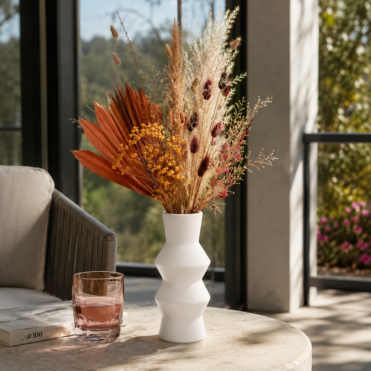 Cyrene Double Saucer Design Ceramic Vase